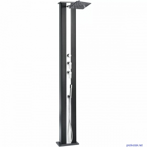 Душ солнечный Aquaviva Hybride Dada Straight алюминиевый с мойкой для ног, антрацит DS-D463NX, 40 л