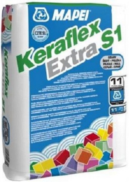 Клей KERAFLEX EXSTRA S1 23 кг. для басейнів плитка / мозаїка (білий)