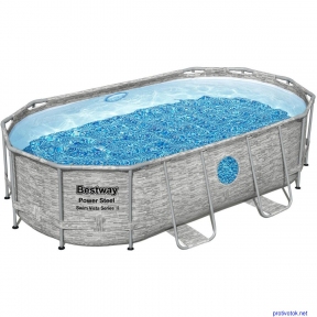 Каркасний басейн з ротанга Bestway 56714 (427х250х100) з картриджним фільтром