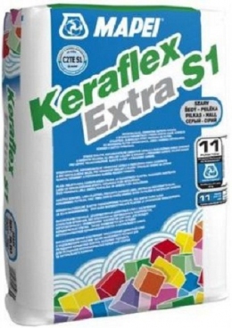 Клей KERAFLEX EXTRA S1 25 кг. для басейнів плитка / мозаїка (сірий)