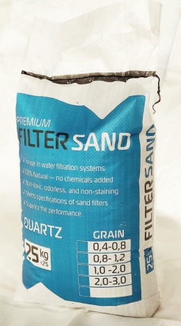 Пісок кварцовий Filtersand (Україна), мішок ПП 25 кг